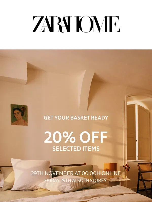 Zara Home - Get your basket ready! 20% off on selected items