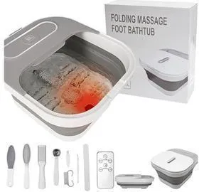 UniFull Collapsible Foot Spa Bath W/Heat & Massage Rollers