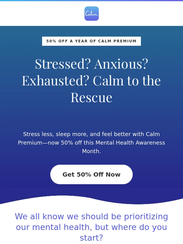 Calm - ? Get 50% Off Calm This May ?