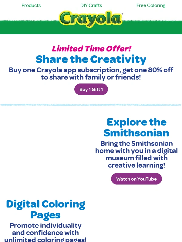 Crayola - Limited Time Offer: Crayola App BOGO Deal!
