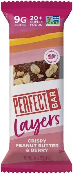 Fruitful Yield Perfect Bar Crispy Peanut Butter & Berry Layers Bar