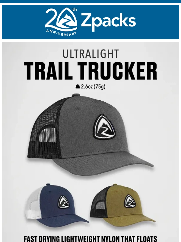ZPacks - NEW* Ultralight Trail Trucker Hat ? ? ?