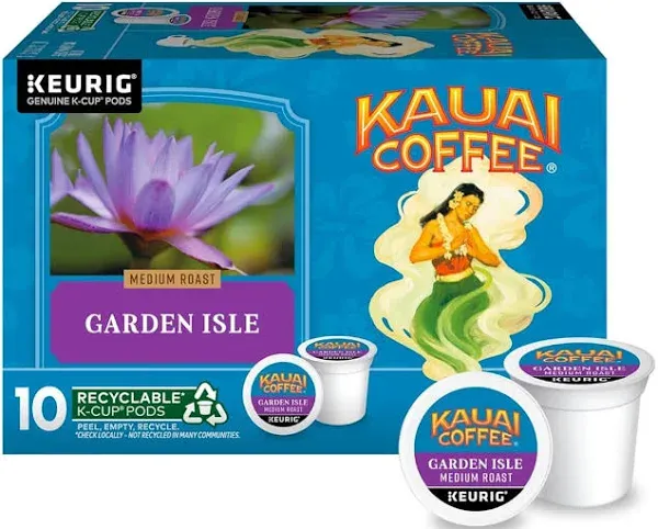Kauai Coffee Medium Roast K-Cup Pods Garden Isle