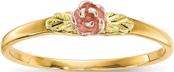 10K Black Gold Rose Ring