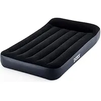 Intex Dura-Beam Standard Pillow Top Airbed Comfortable Blow Up Portable Air Mattress with Built-in Electric Pump and Carrying Bag (Twin Size, Blue)