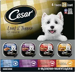 Cesar - Wet Dog Food Loaf in Sauce, 3.5 oz, 24 Count, Pack of 1