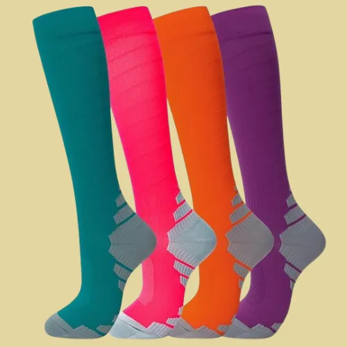 Knee High Compression Socks, 4-Pairs $4.99 After Code (Reg. $10) – $1.25/Pair – Various Sizes and Colors