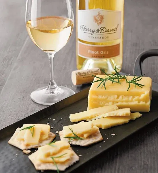 Wood River Creamery Alpha's Morning Sun Cheese and Harry & David Pinot Gris Family Item Food
